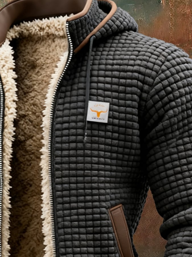 Gefütterte Winterjacke mit Fleece und Steppung für Herren