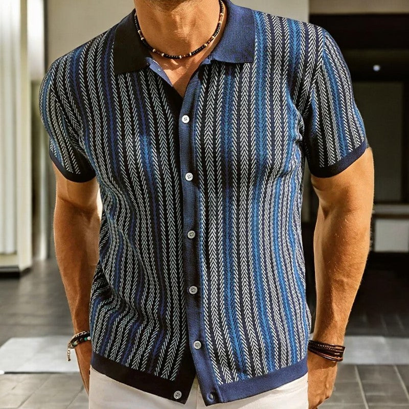 Alban Herringbone-Muster Hemd Aus Bio-Baumwolle