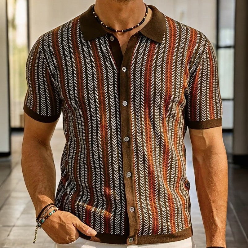 Alban Herringbone-Muster Hemd Aus Bio-Baumwolle