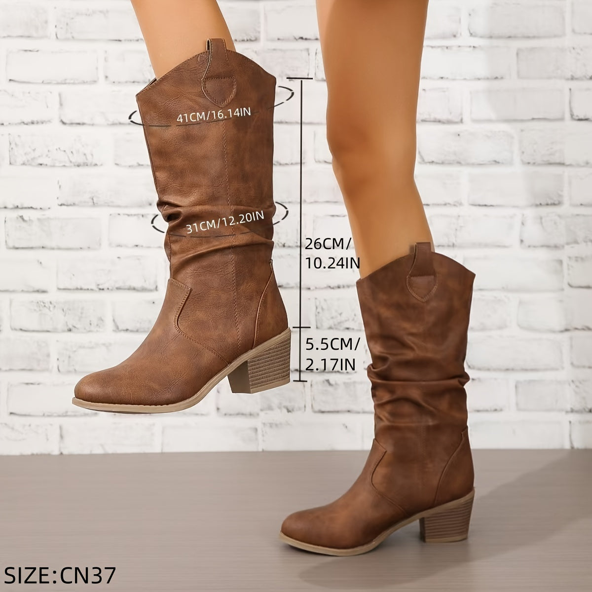 Flache Damen Western Stiefeletten Für Breite Waden