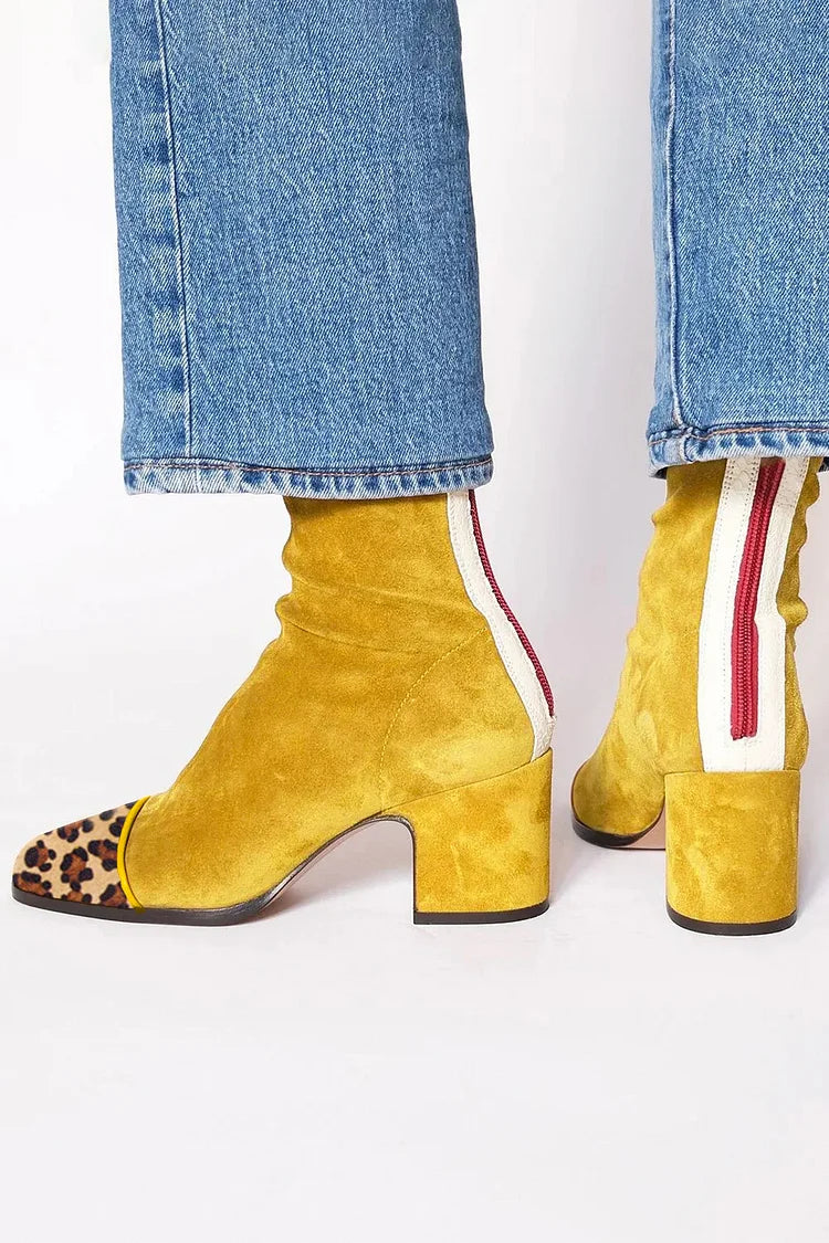 Damen Stiefeletten Mit Mittelhohem Absatz Und Sportlichen Details