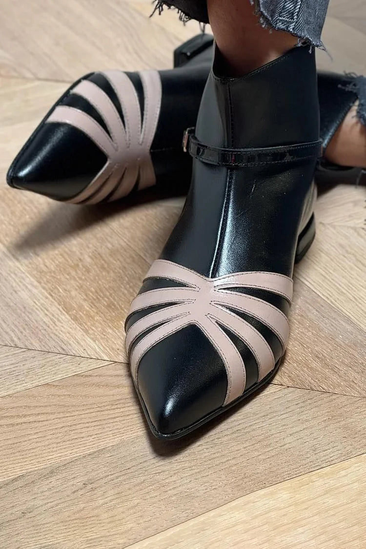 Spitze Damen Stiefeletten Mit Geometrischem Design