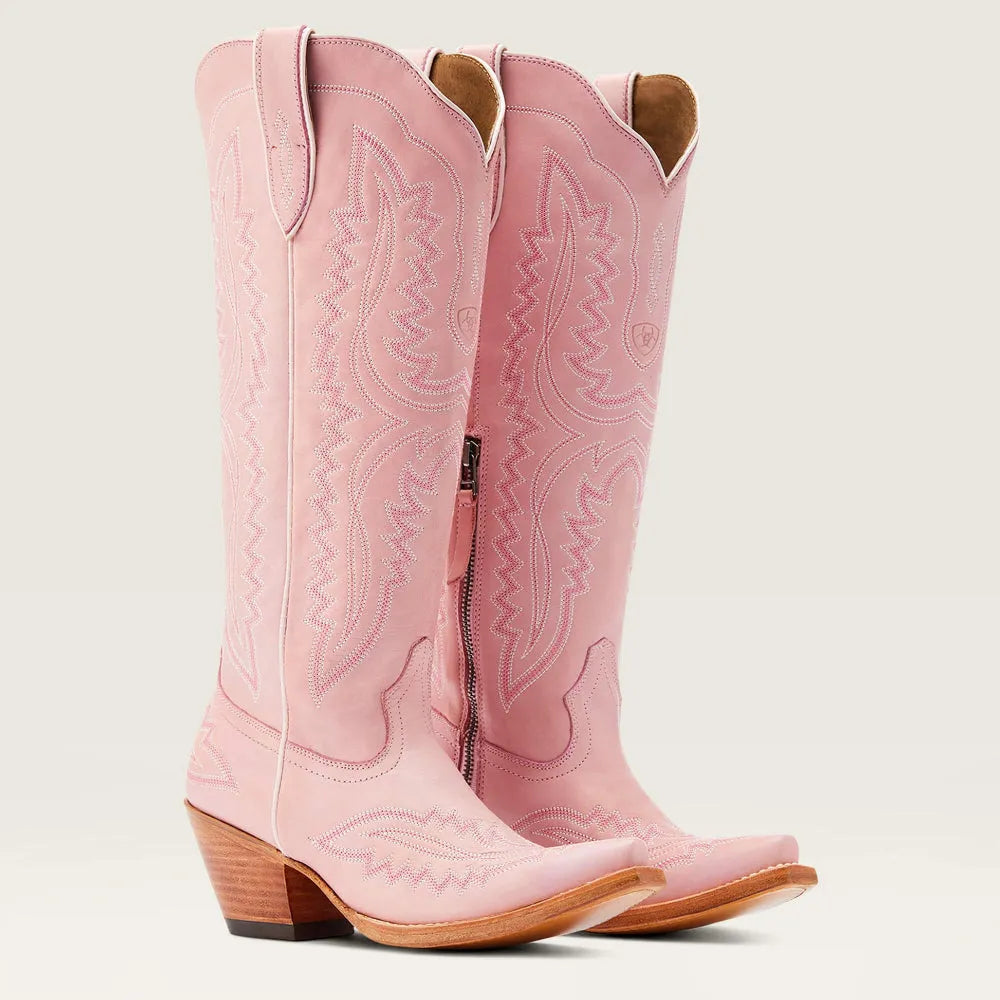 Damen Western Cowboystiefel Mit Stickerei Und Blockabsatz