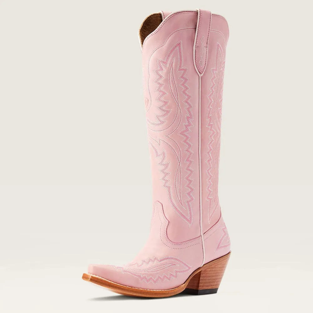Damen Western Cowboystiefel Mit Stickerei Und Blockabsatz