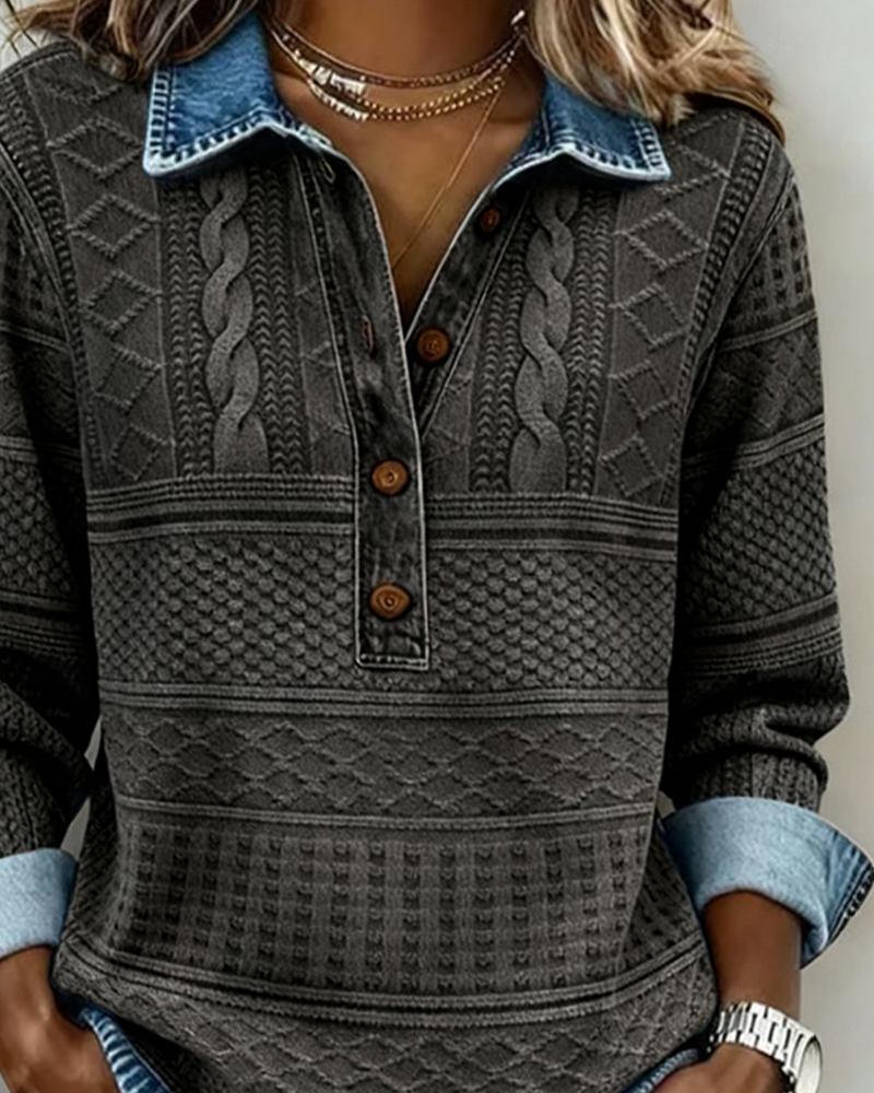 Overshirt In Denimoptik Mit Klassischem Hemdkragen