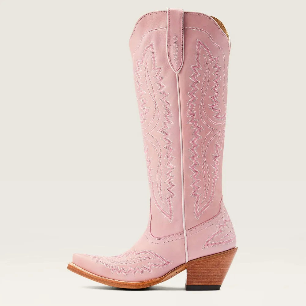 Damen Western Cowboystiefel Mit Stickerei Und Blockabsatz