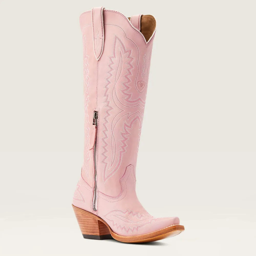 Damen Western Cowboystiefel Mit Stickerei Und Blockabsatz