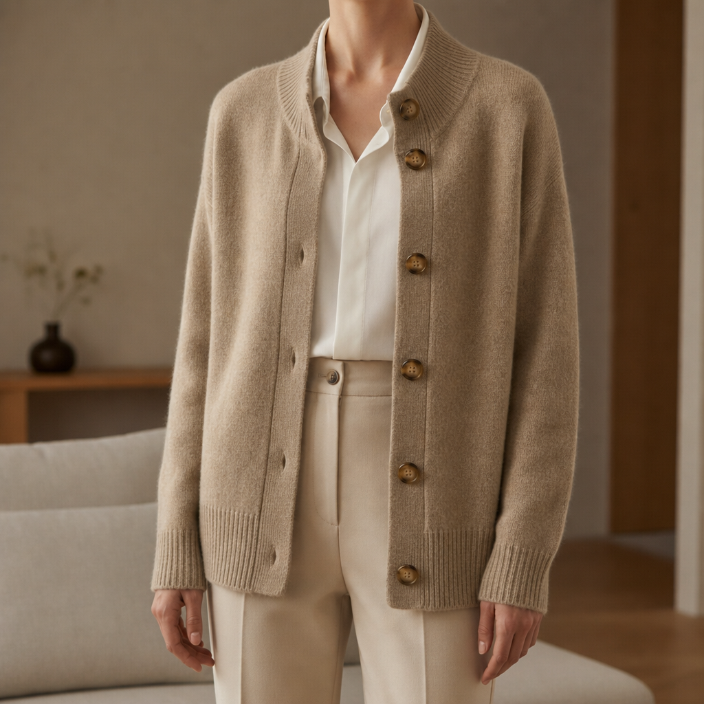 Entspannter Strick-Cardigan mit Knopfleiste