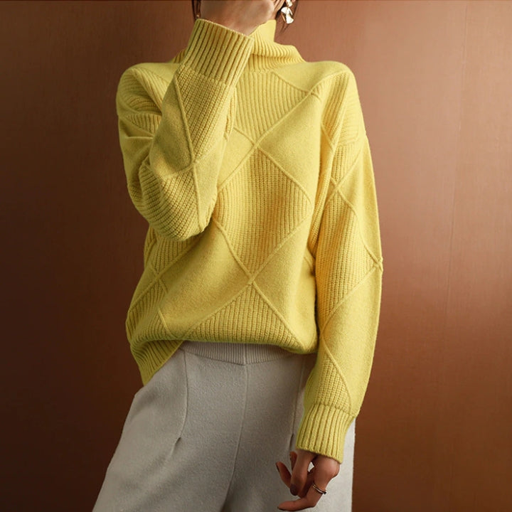 Damen Strickpullover Mit Hohem Rollkragen