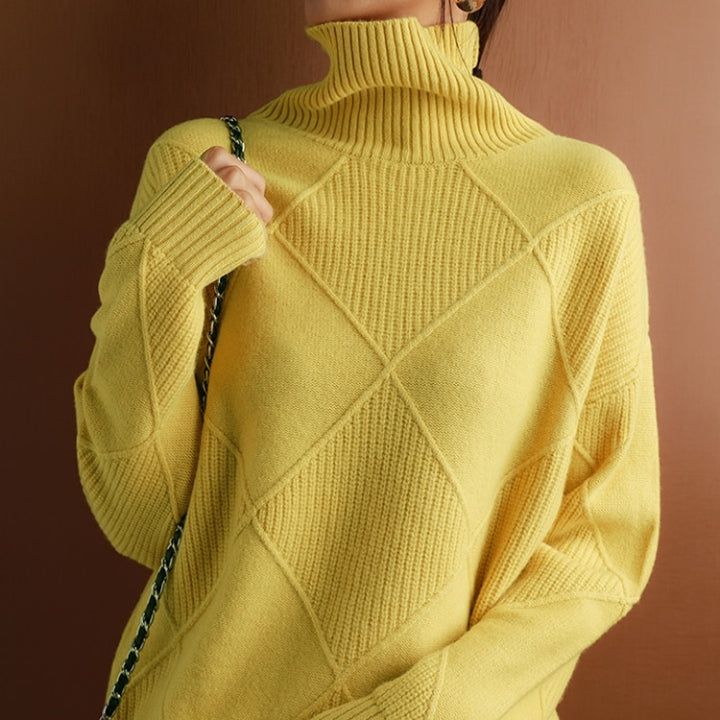 Damen Strickpullover Mit Hohem Rollkragen