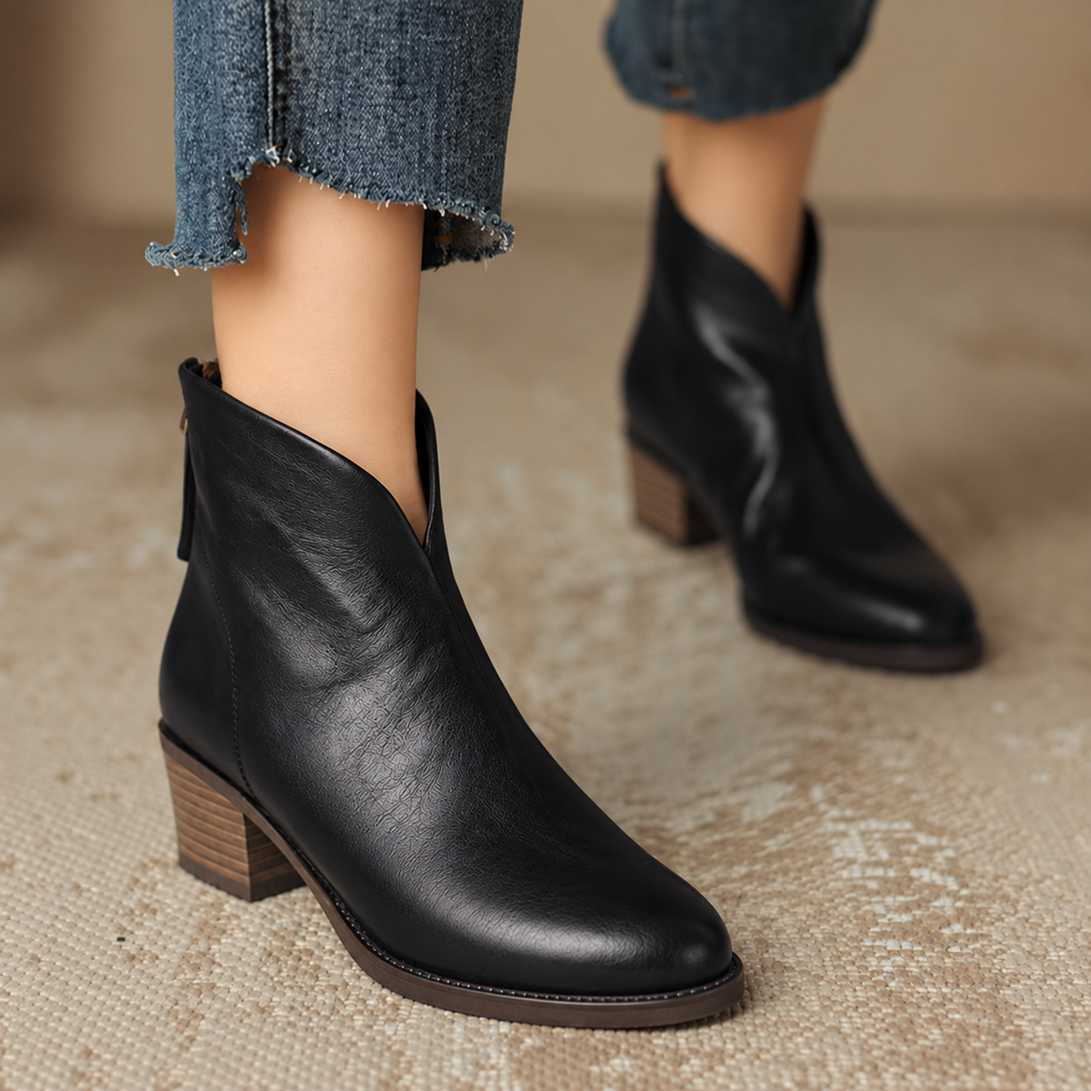 Elegante Stiefeletten mit Niedrigem Absatz und Bequemer Passform