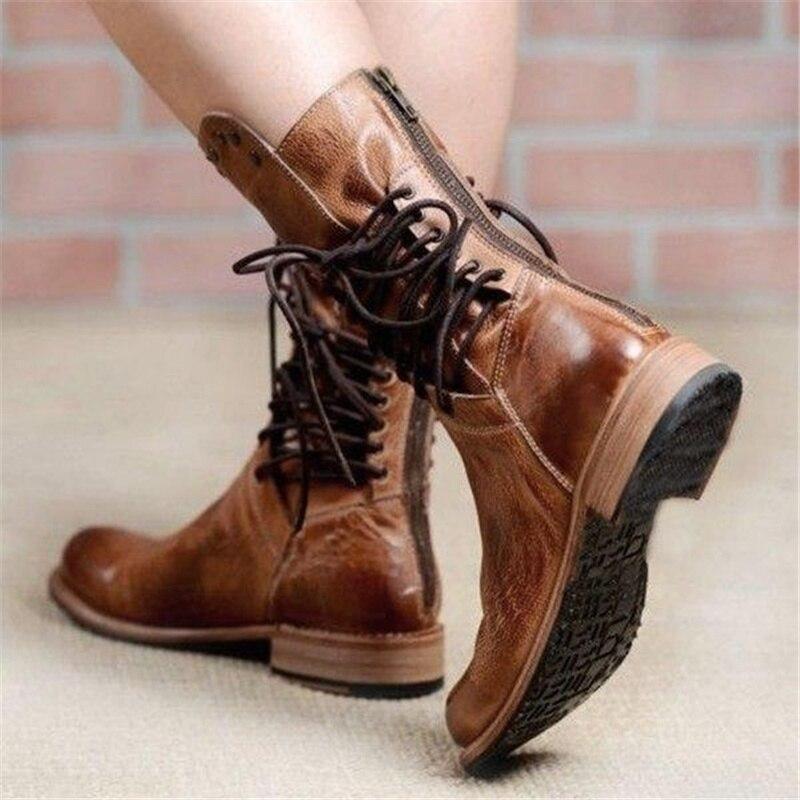 Damen Stiefeletten Mit Nieten Und Niedrigem Absatz