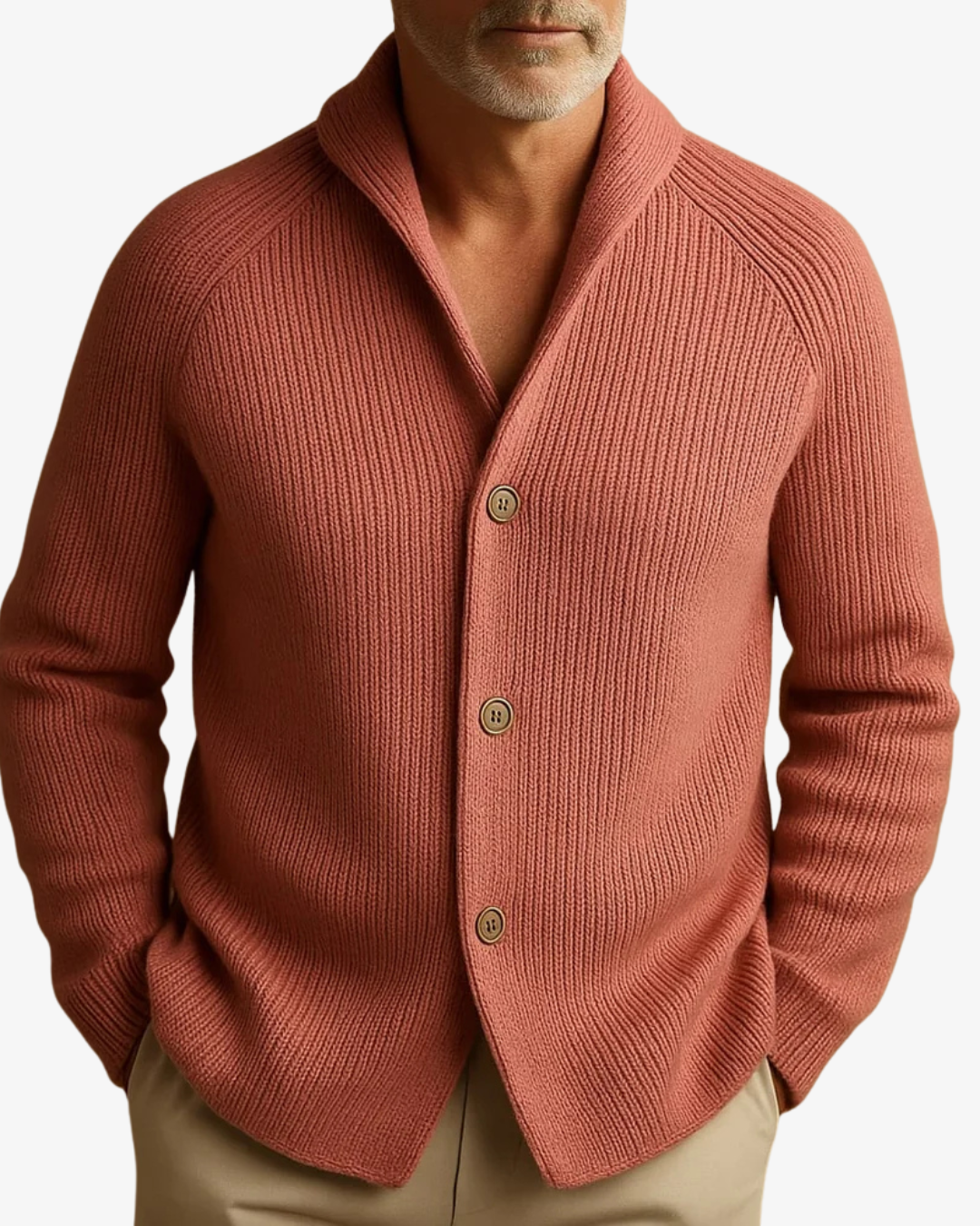 Herren Strickcardigan Mit Knopfleiste Tailliert