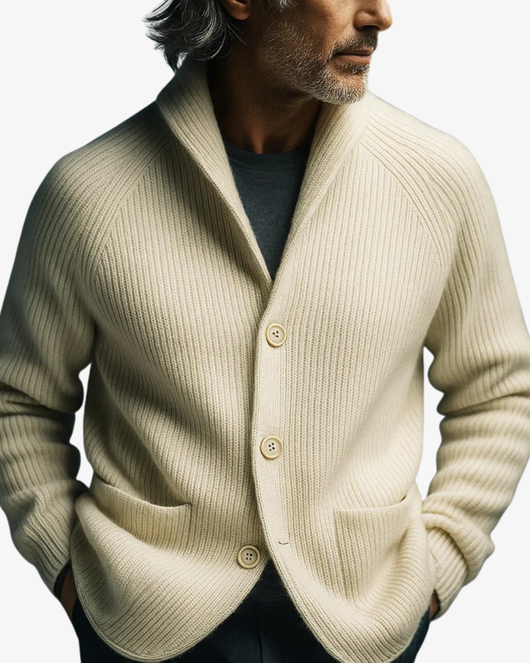 Herren Strickcardigan Mit Knopfleiste Tailliert