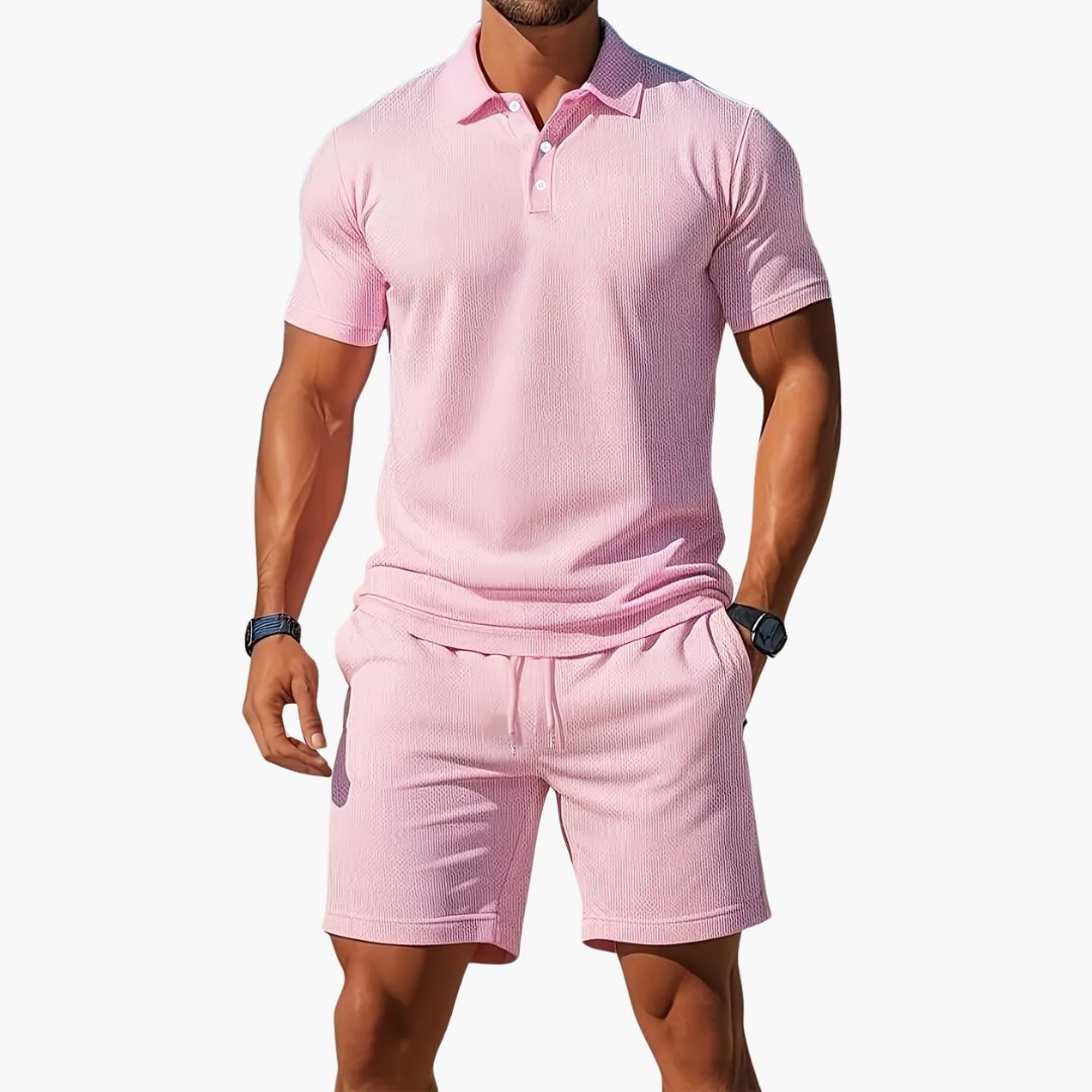 Herren Polo und Shorts Set mit Tunnelzug