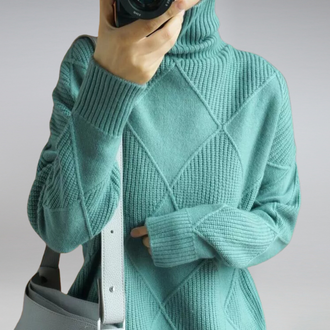 Damen Feinstrick Rollkragenpullover für Herbst und Winter