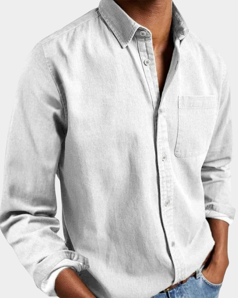 Herren Langarmhemd in Bequemer Stretch Passform