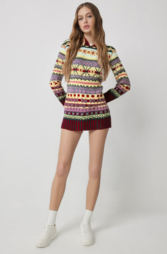 Damen Norwegerpullover Mit Kapuze