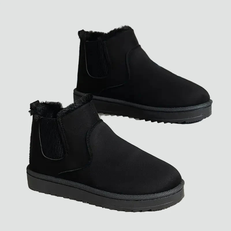 Gefütterte Damen Winter Stiefeletten mit Elastikeinsatz