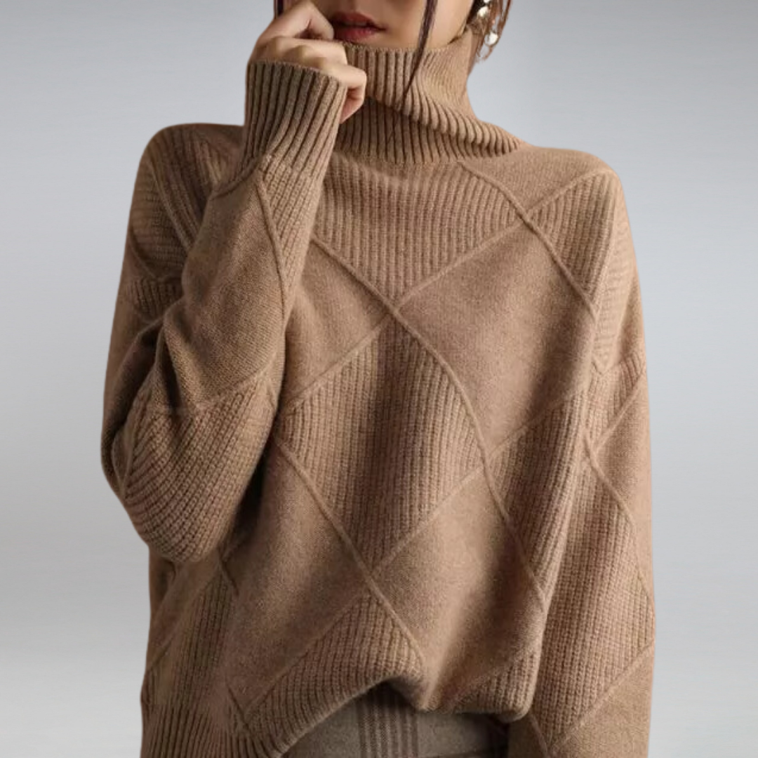 Damen Feinstrick Rollkragenpullover für Herbst und Winter