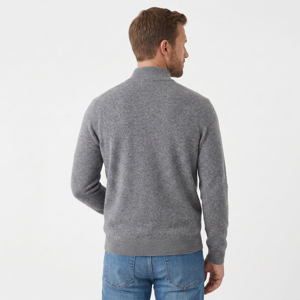 Herren Pullover mit V-Ausschnitt und Reissverschluss