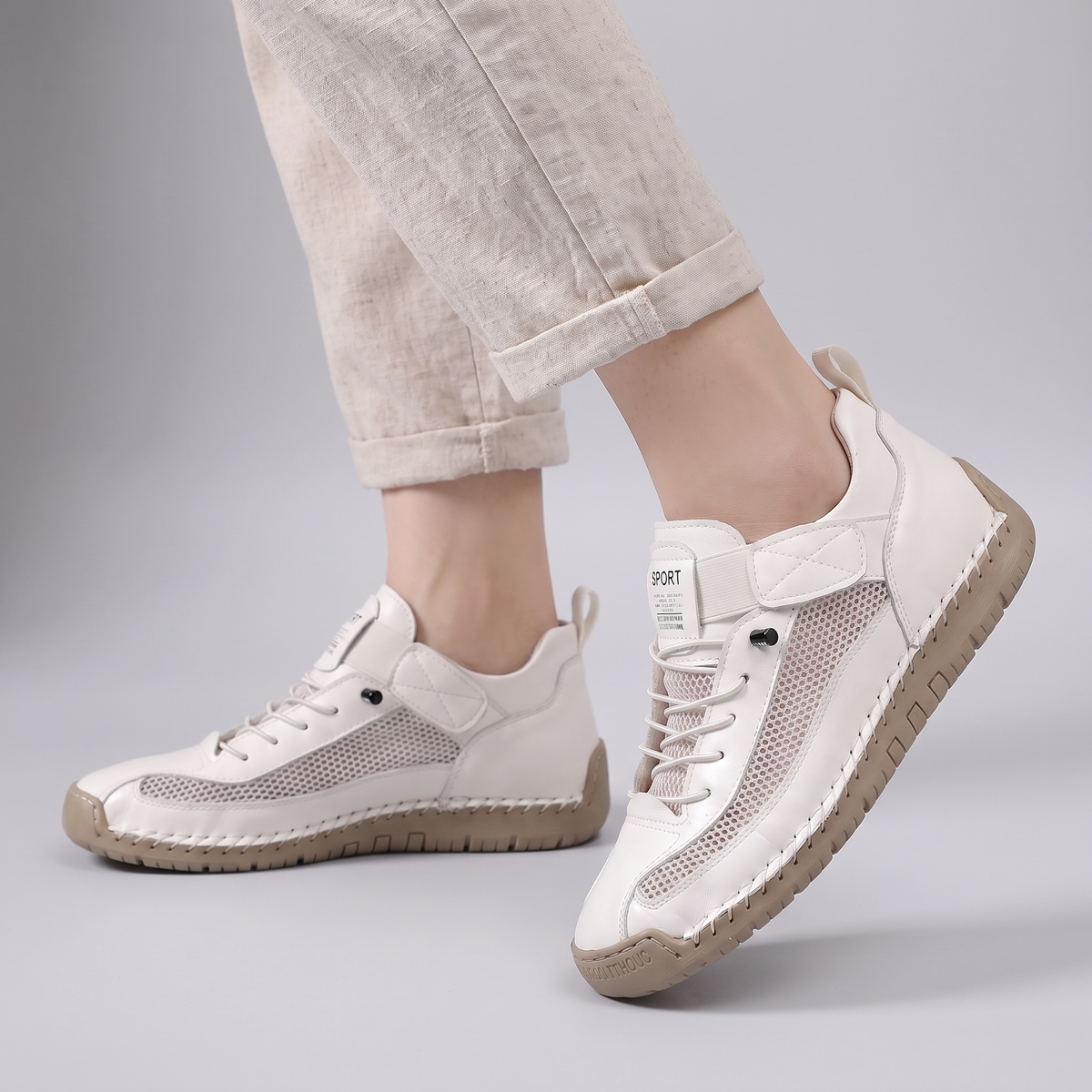 Atmungsaktive Damen Walking Schuhe mit Schnürung aus Mesh
