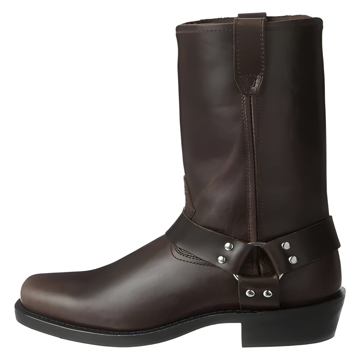 Hohe Herren Harness Stiefel aus Leder mit Silbernieten