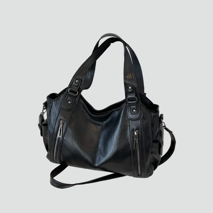 Geräumige Schultertasche in Kunstlederoptik für den Alltag