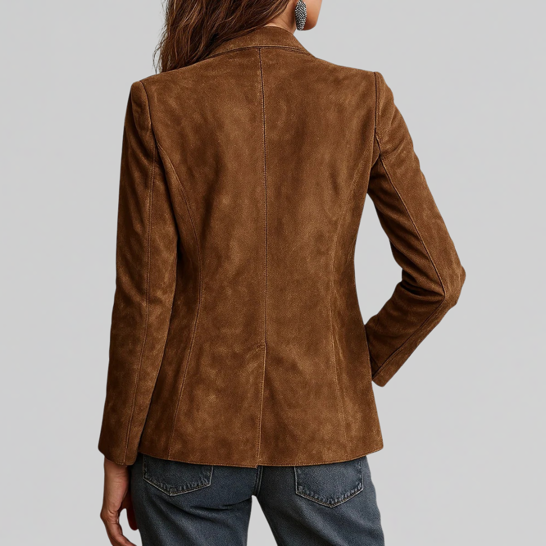 Damen Blazer in Wildlederoptik mit Reverskragen
