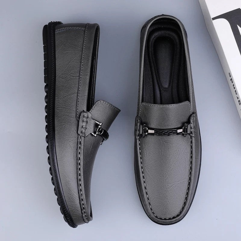 Pienza Echtleder-Loafer Mit Metallseil-Akzent