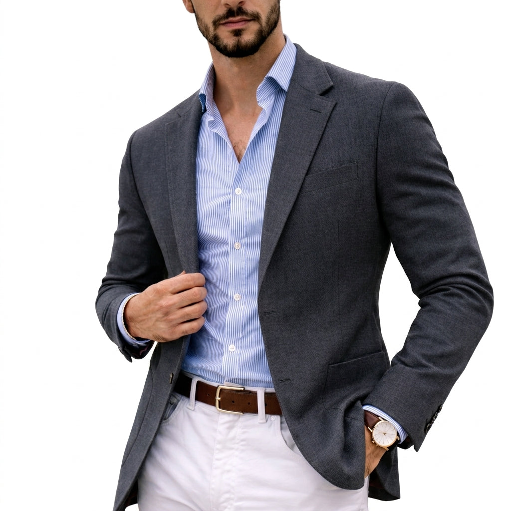 Feingestrickter Blazer Mit Klassischem Reverskragen
