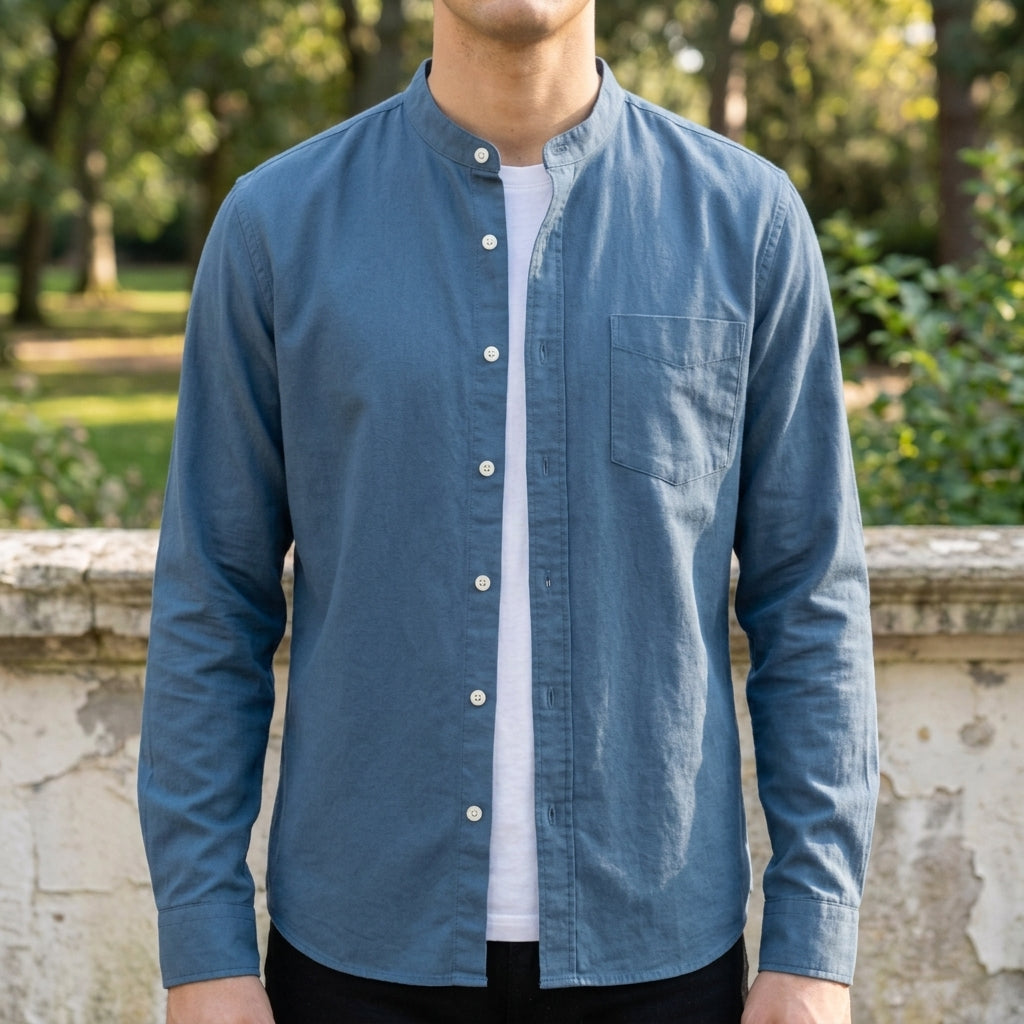 Taillierte Bluse mit langen Ärmeln und Knopfleiste