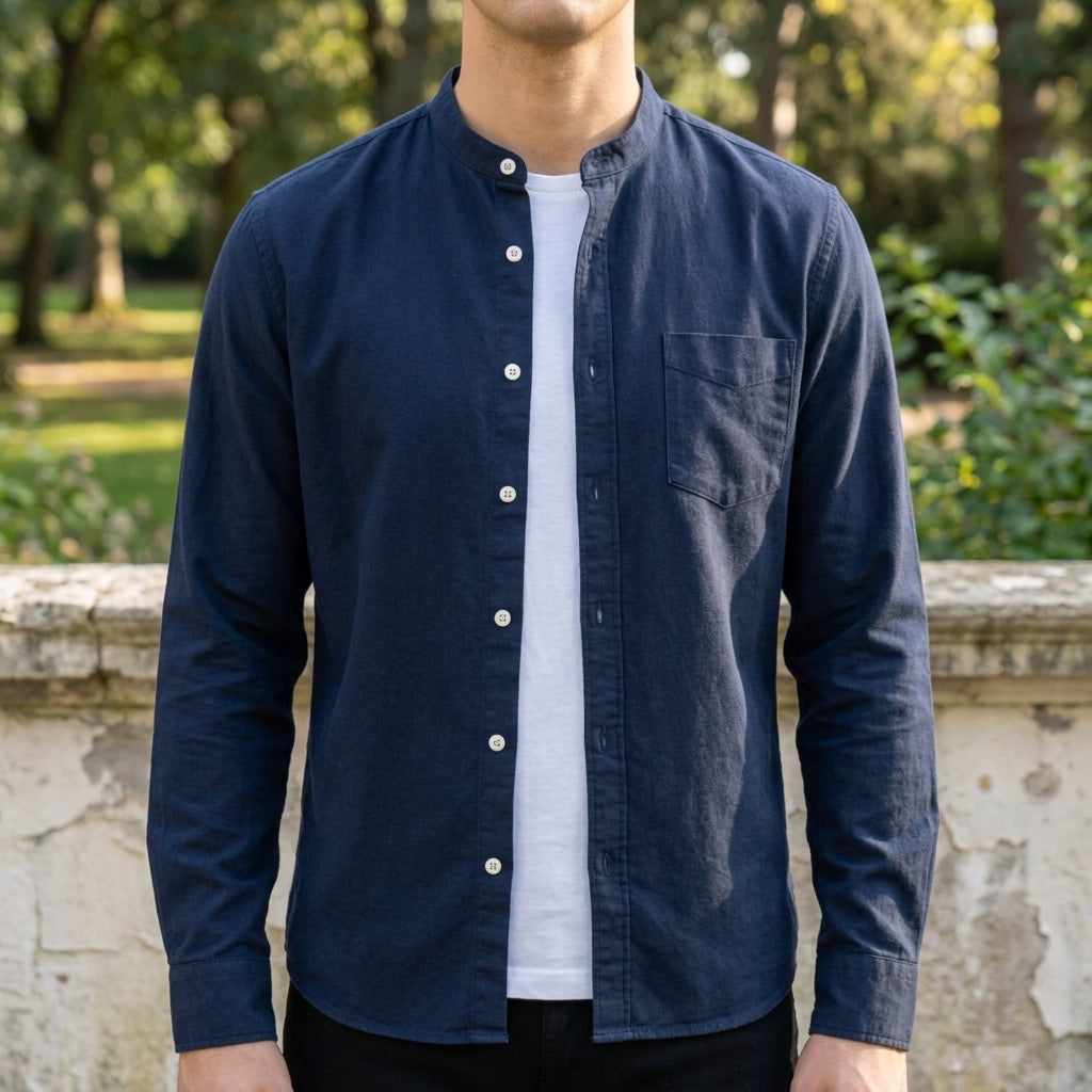 Taillierte Bluse mit langen Ärmeln und Knopfleiste