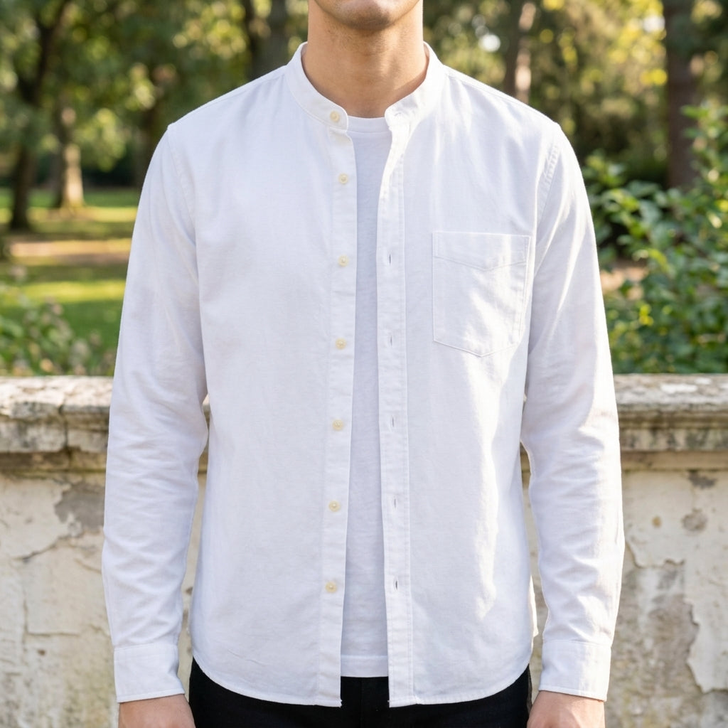 Taillierte Bluse mit langen Ärmeln und Knopfleiste