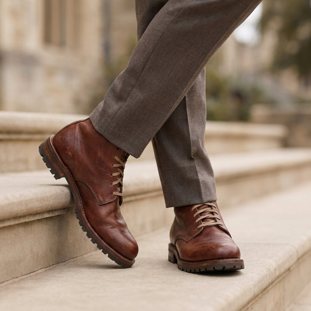 Herren Klassische Schnürstiefel aus Kunstleder