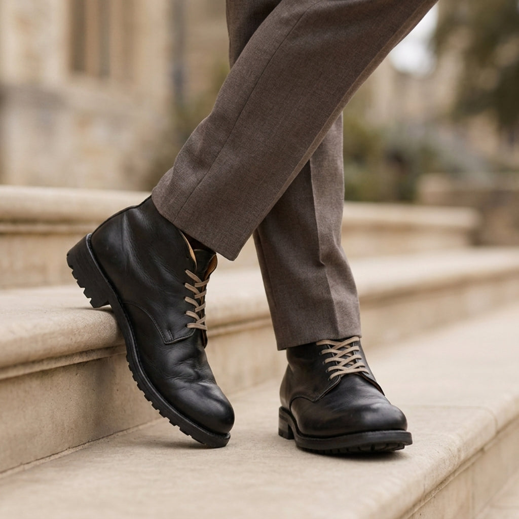 Herren Klassische Schnürstiefel aus Kunstleder