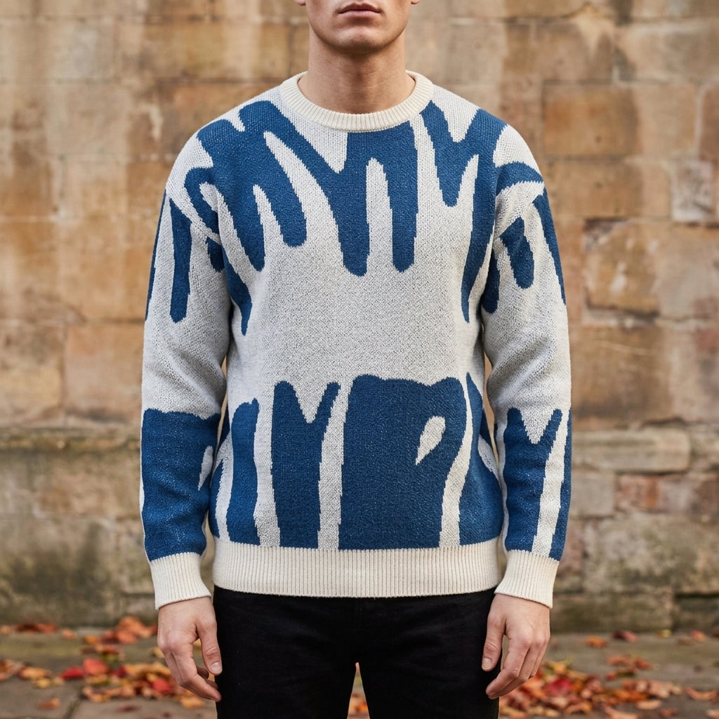 Strickpullover mit Abstraktem Muster