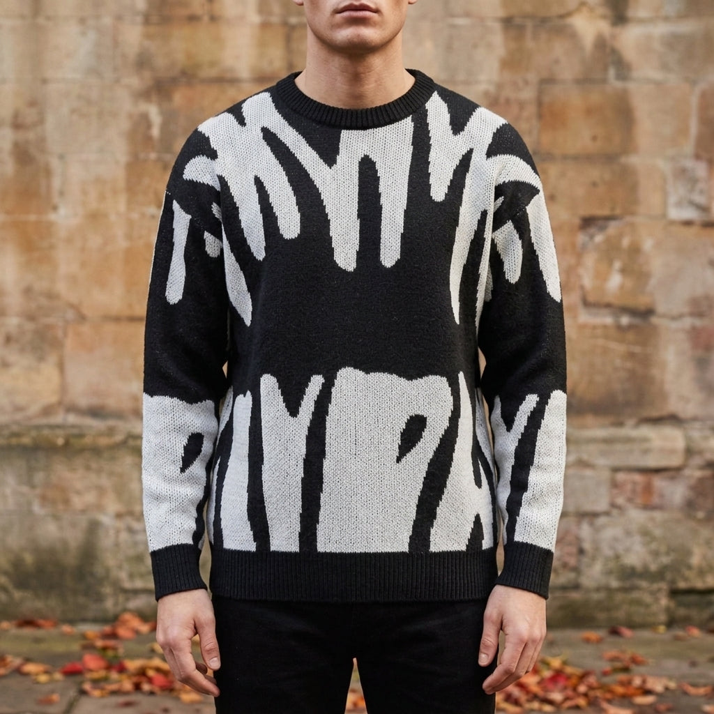 Strickpullover mit Abstraktem Muster