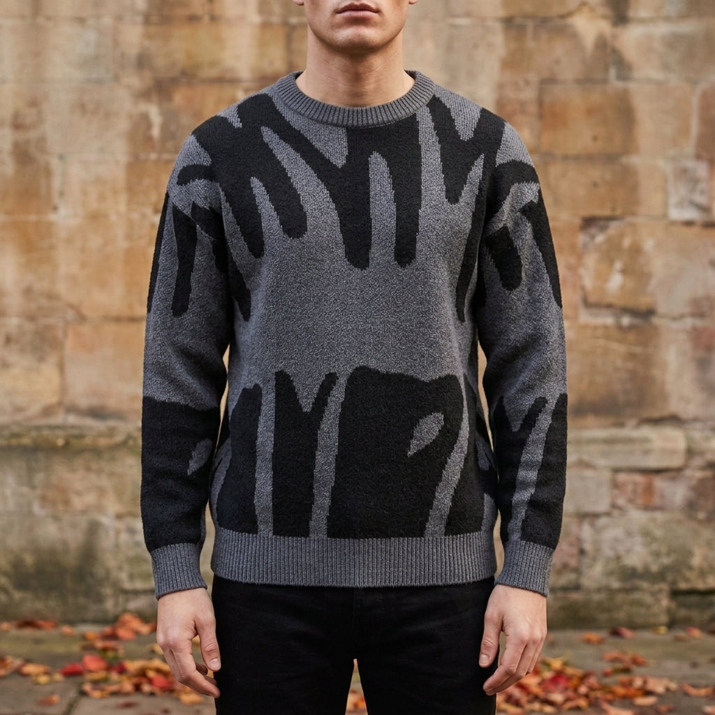 Strickpullover mit Abstraktem Muster