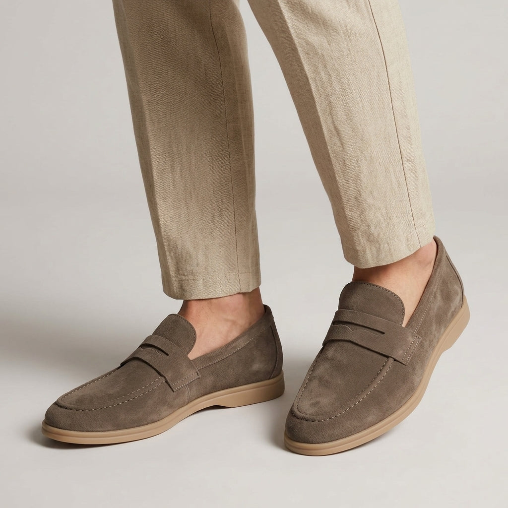 Klassische Herren Slipper in Wildleder-Optik