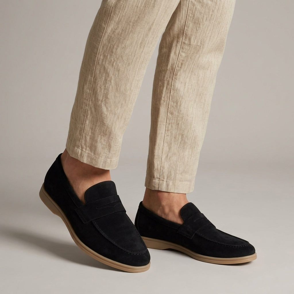 Klassische Herren Slipper in Wildleder-Optik