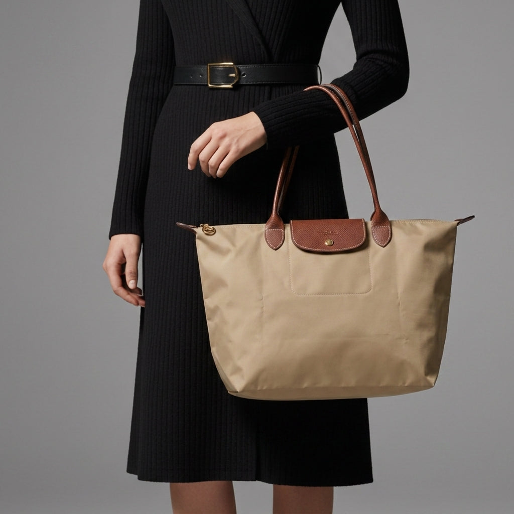 Elegante Strukturierte Handtasche aus Nylon
