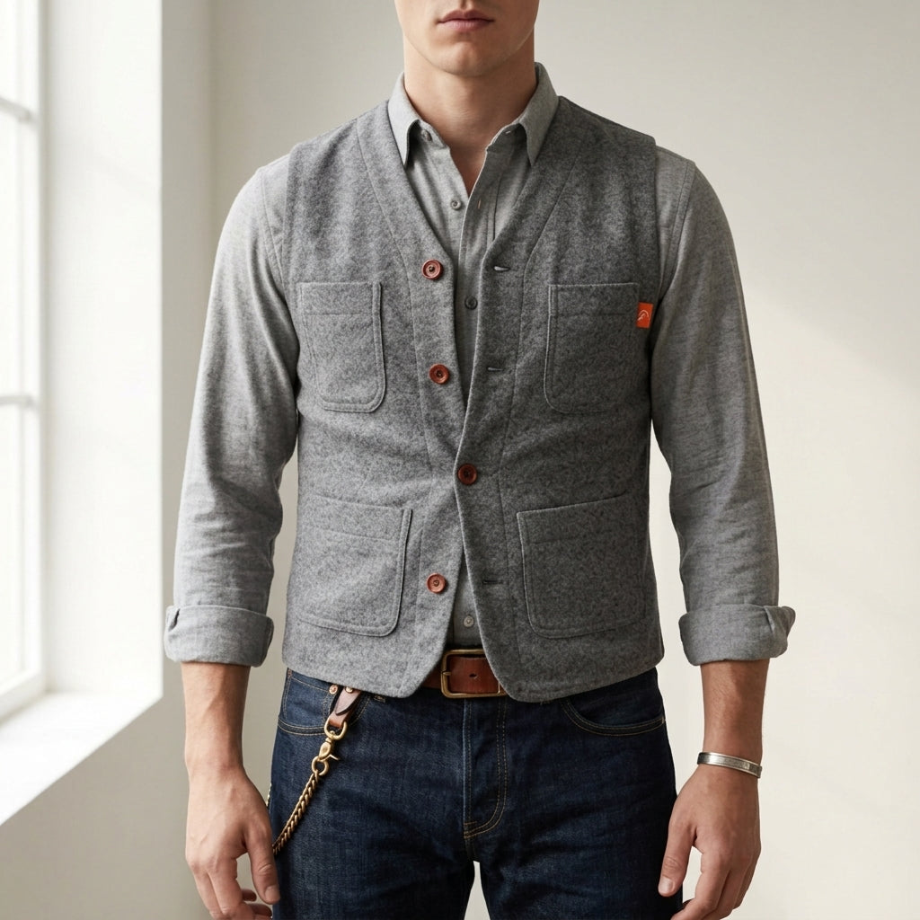 Klassische Weste im Vintage-Stil mit Knopfleiste