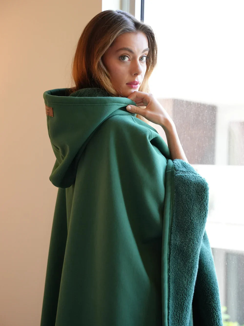 Sweat à capuche oversize douillet avec doublure douce