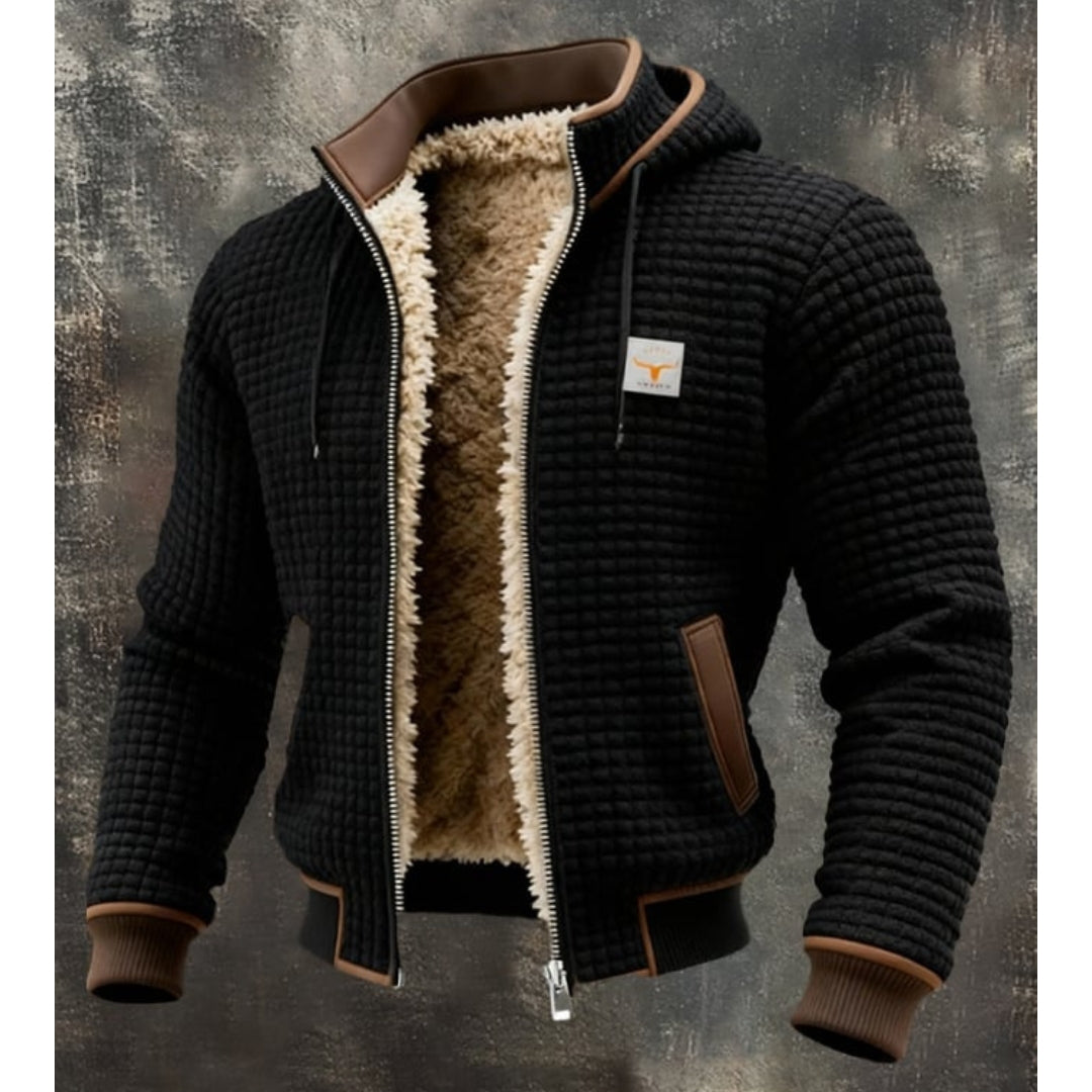 Gesteppte Herren Winterjacke Mit Sherpa Futter Und Kapuze