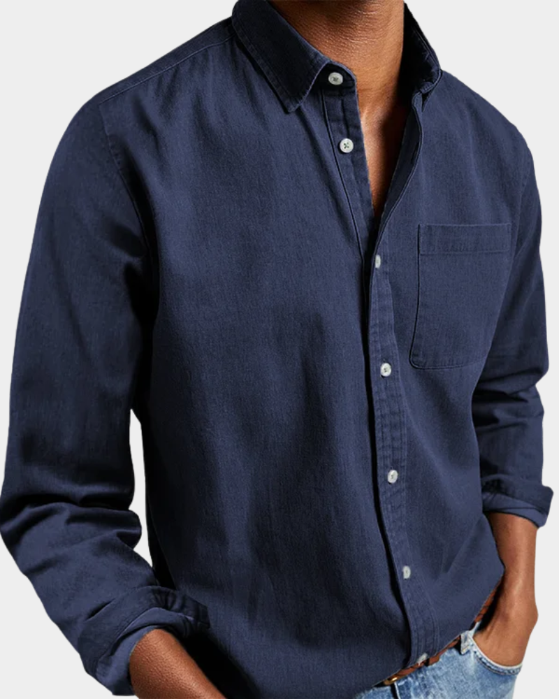 Herren Langarmhemd in Bequemer Stretch Passform