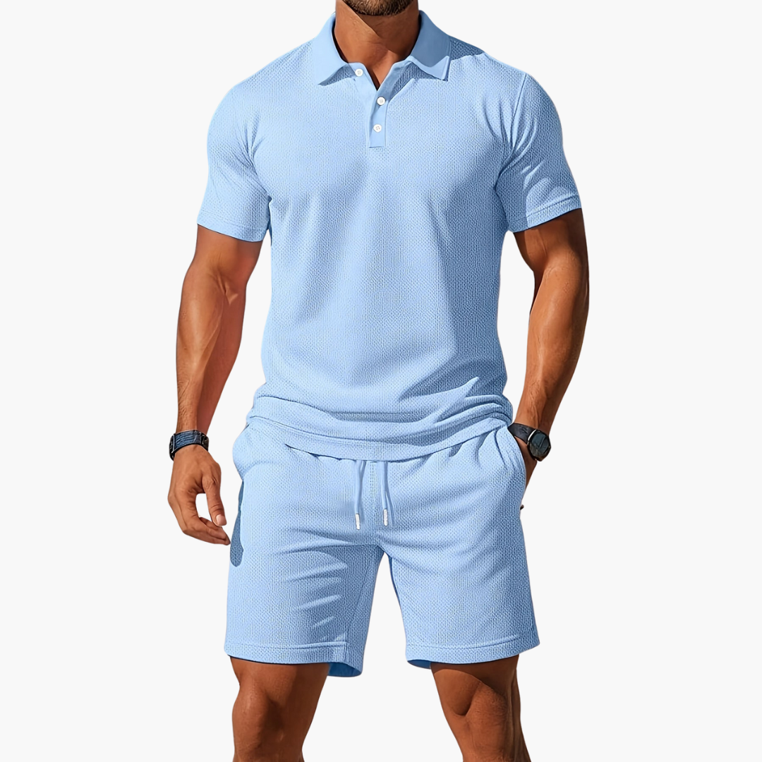 Herren Polo und Shorts Set mit Tunnelzug