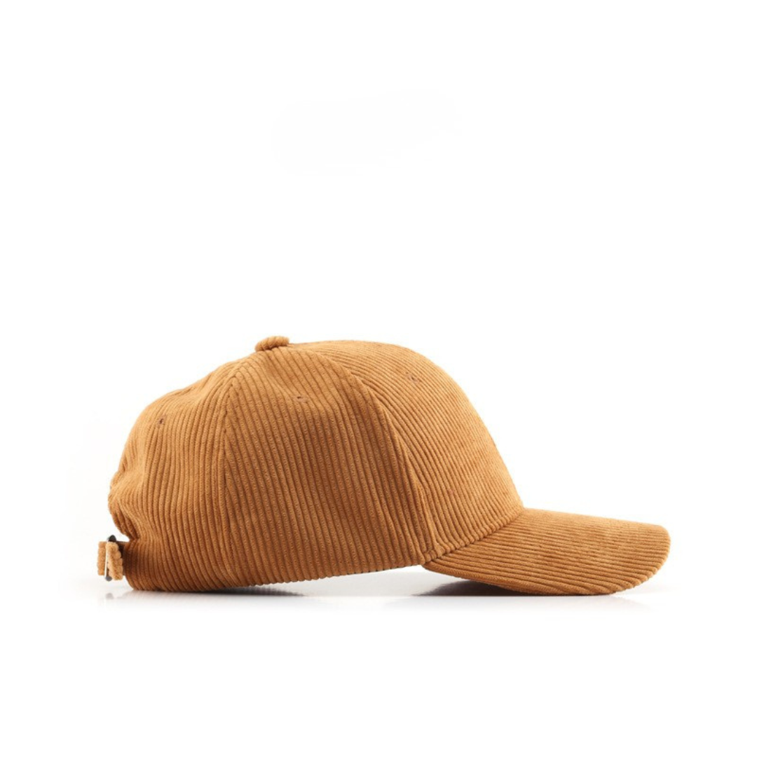 Gebogene Cord Baseballcap mit Verstellbarem Verschluss