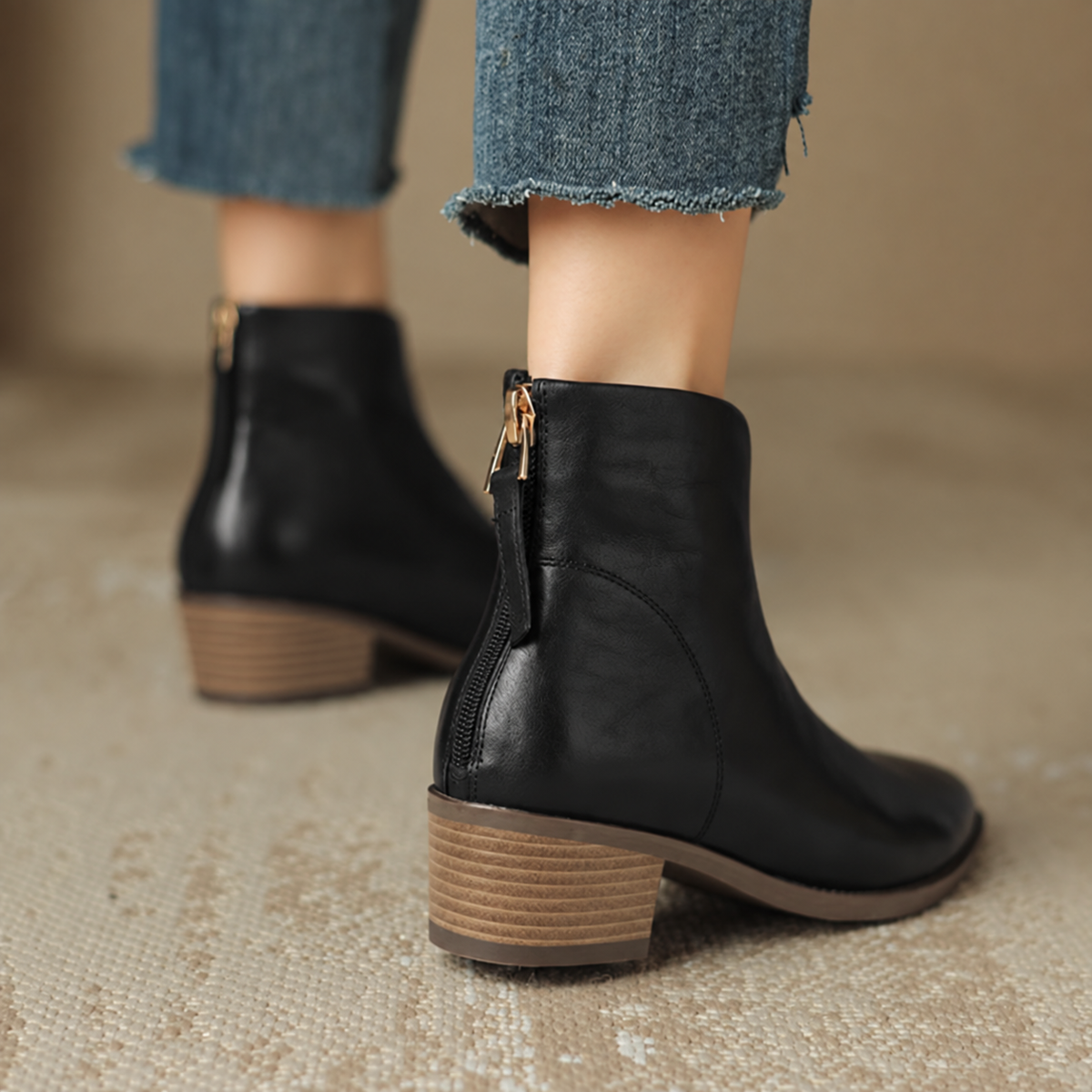 Elegante Stiefeletten mit Niedrigem Absatz und Bequemer Passform