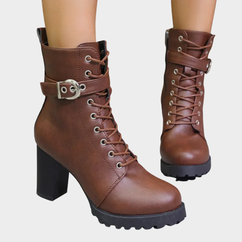 Damen Stiefeletten Mit Ausgestelltem Absatz Und Polstersohle